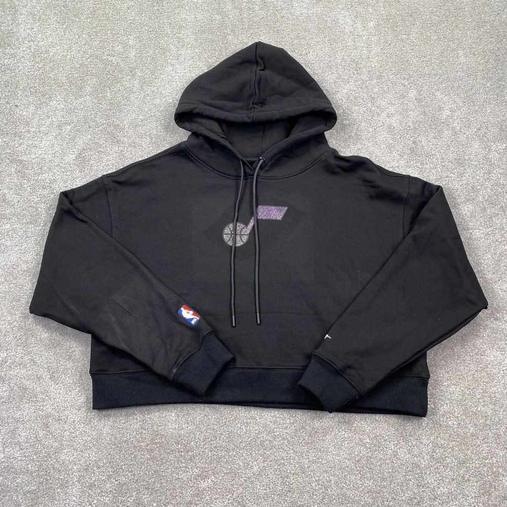 Utah Jazz Pro Standard Jewels NBA Cropped Pullover Hoodies Women's Size XL Black